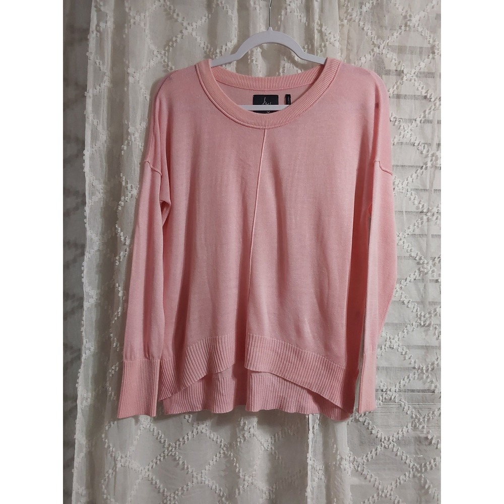 J&J Women's Pink Long Sleeve Crew Neck Sweater‎ Size S